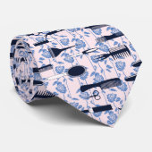 Cravate Motif de rose de bleu de soin de beauté (Roulé)