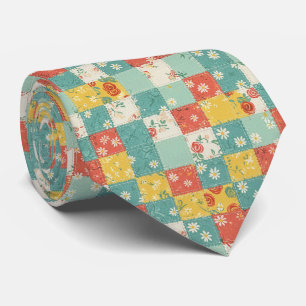 Cravate Motif de rose printanière pastel