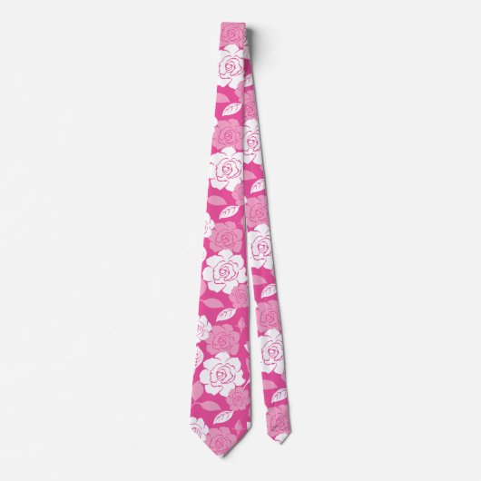 CRAVATE MOTIF DE ROSE (ROSE) (Devant)