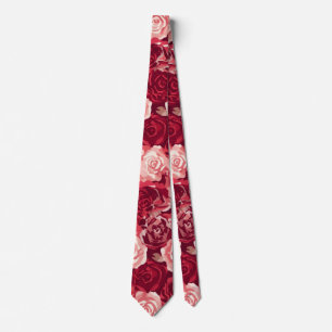 Cravate Motif de rose transparente Crimson & Blush