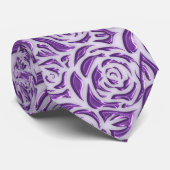 Cravate Motif de rose violette douce (Roulé)