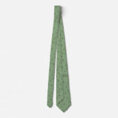 Cravate Motif de saxophone alto sur fond vert (Dos)