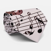 Cravate Motif de saxophone et de notes de musique (Roulé)