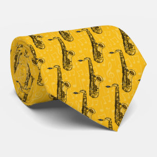Cravate Motif de saxophone Saxophoniste Musicien de jazz J