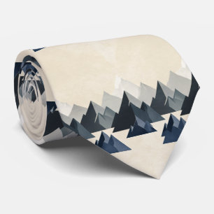 Cravate Motif de silhouette de montagne minimaliste