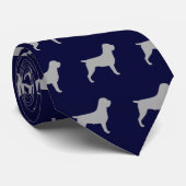 Cravate Motif de silhouettes de griffon À poils durs (Roulé)