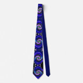 Cravate Motif de spirale fractale bleue - Mathématiques mo (Devant)