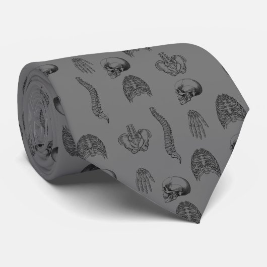 Cravate Motif de squelette humain (Roulé)