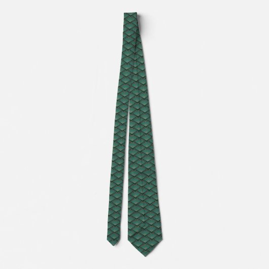 Cravate Motif de style Art déco en vert turquoise (Dos)