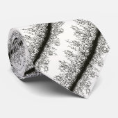 Cravate Motif de style grunge graphique noir et blanc (Roulé)