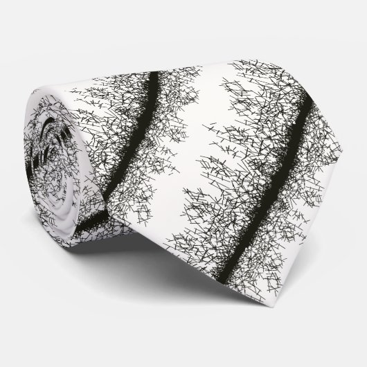 Cravate Motif de style grunge graphique noir et blanc (Roulé)