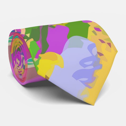 Cravate Motif de surface de peinture arc-en-ciel rétro (Roulé)