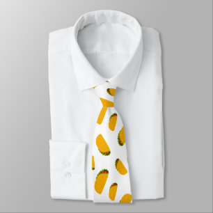 Cravate Motif de taco délicieux cool et amusant blanc