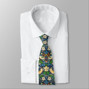 Cravate Motif de tapisserie d'oiseau et de fleur de