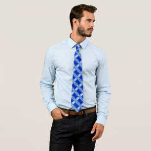 Cravate Motif de tatan en soie bleu électrique pour hommes