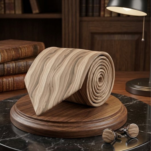 Cravate Motif de texture de grain de bois clair moderne ru