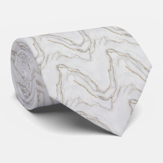 Cravate Motif de texture de marbre élégant (Roulé)