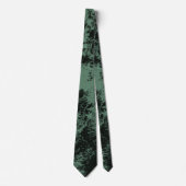 Cravate Motif de texture marbre en noir et vert (Devant)