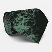 Cravate Motif de texture marbre en noir et vert (Roulé)