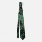 Cravate Motif de texture marbre en noir et vert (Dos)