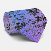 Cravate Motif de texture moderne violet bleu et noir (Roulé)