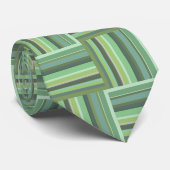 Cravate Motif de tissage à rayures vert olive (Roulé)