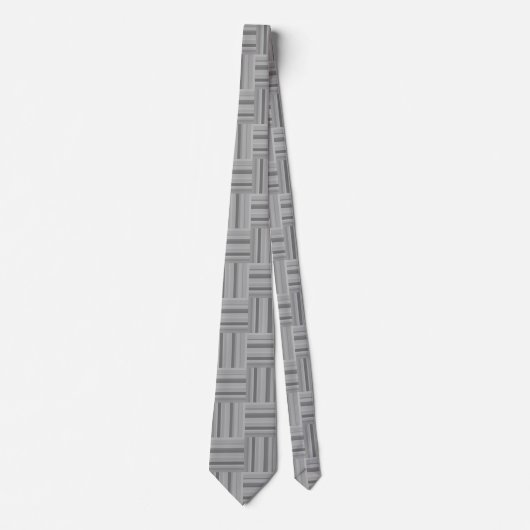 Cravate Motif de tissage rayures grises (Devant)