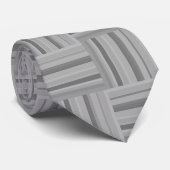 Cravate Motif de tissage rayures grises (Roulé)