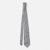 Cravate Motif de tissage rayures grises (Dos)