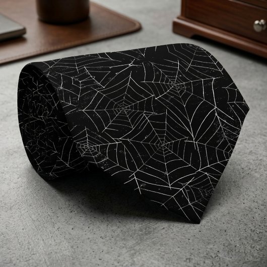 Cravate Motif de toile d'araignée