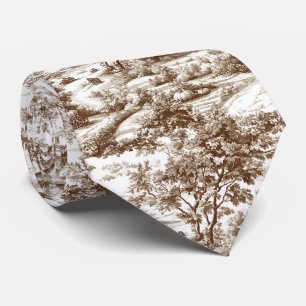 Cravate Motif de toile de citrouille de ferme sépia rustiq