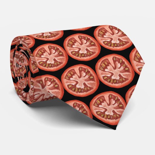 Cravate motif de tomate carrelé cool (Roulé)