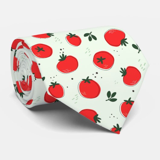 Cravate motif de tomate carrelé mignon (Roulé)