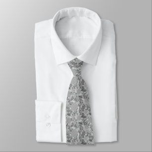 Cravate Motif de tortue marine gris
