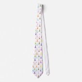 Cravate Motif de Tour Eiffel de Paris d'arc-en-ciel (Devant)