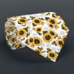 Cravate Motif de tournesol jaune<br><div class="desc">Cravate de motif floral rustique avec aquarelle illustration de tournesols jaunes à l'haleine de bébé.</div>