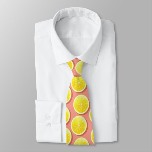 Cravate Motif de tranches de citron d'été (Attaché)