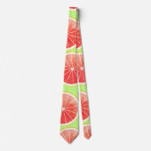 Cravate Motif de tranches de pamplemousse rose (Devant)