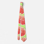 Cravate Motif de tranches de pamplemousse rose (Dos)