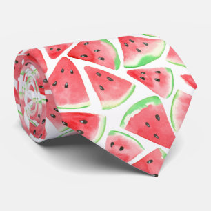 Cravate motif de tranches de pastèque