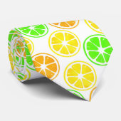 Cravate Motif de tranches d'orange de citron vert (Roulé)