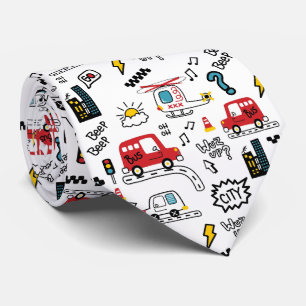 Cravate Motif de transport ludique pour enfants