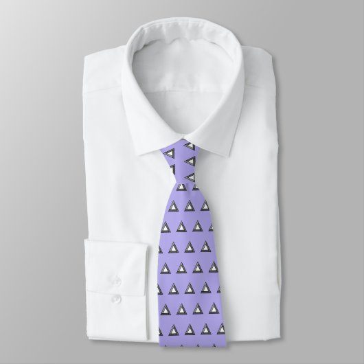 Cravate Motif de triangle abstrait sur bleu péruvenche cla (Attaché)