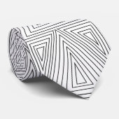 Cravate Motif de triangle concentré noir et blanc (Roulé)
