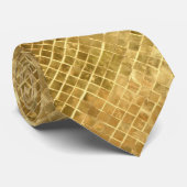 Cravate motif de tuiles métalliques or (Roulé)