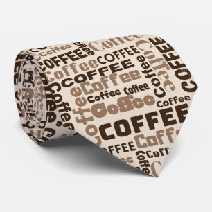 Cravate Motif de typographie de café vintage (2)
