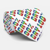 Cravate motif de typographie LGBT 100% gay Rainbow Flag (Roulé)