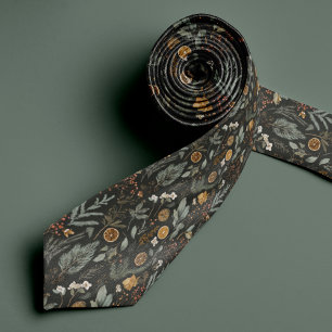 Cravate Motif de vacances botanique Necktie avec Monogramm