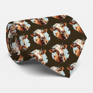 Cravate Motif de vache carrelée cool
