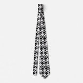 Cravate Motif de vague bidirectionnel noir et blanc (Dos)